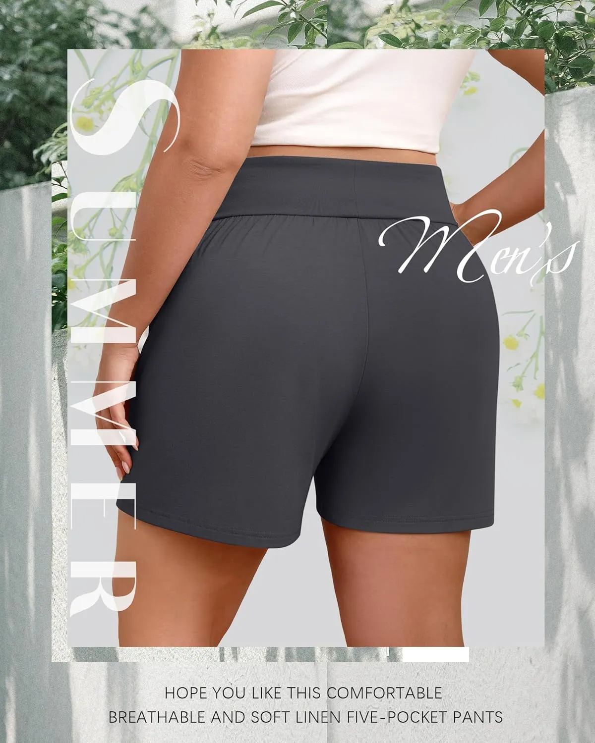 3 Pack Women's Plus Size Cotton Shorts, Drawstring Sweat Shorts Loose Lounge Running Athletic Shorts with Pockets