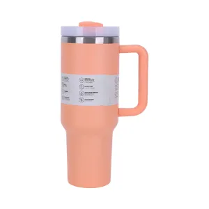 40 oz Insulated Tumbler with Straw, Handle & Lid  Stainless Steel, Hot & Cold Drinks, Fits Car Cup Holders