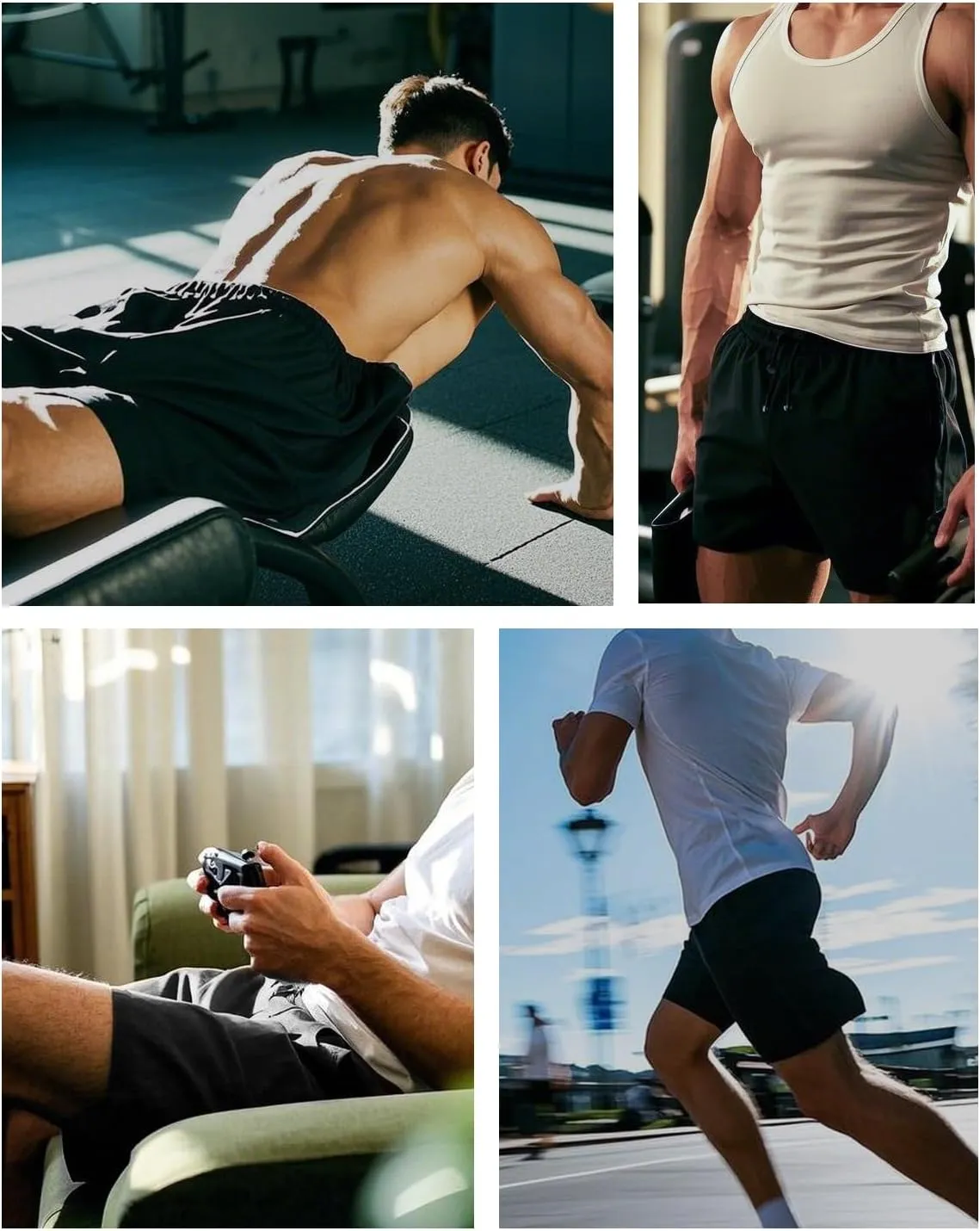 AIMPACT Mens Athletic Gym Shorts 5/5.5 Inch Cotton Casual Shorts Elastic Waist Joggers Sports Sweat Shorts with Pockets