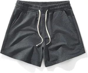 AIMPACT Mens Athletic Gym Shorts 5/5.5 Inch Cotton Casual Shorts Elastic Waist Joggers Sports Sweat Shorts with Pockets