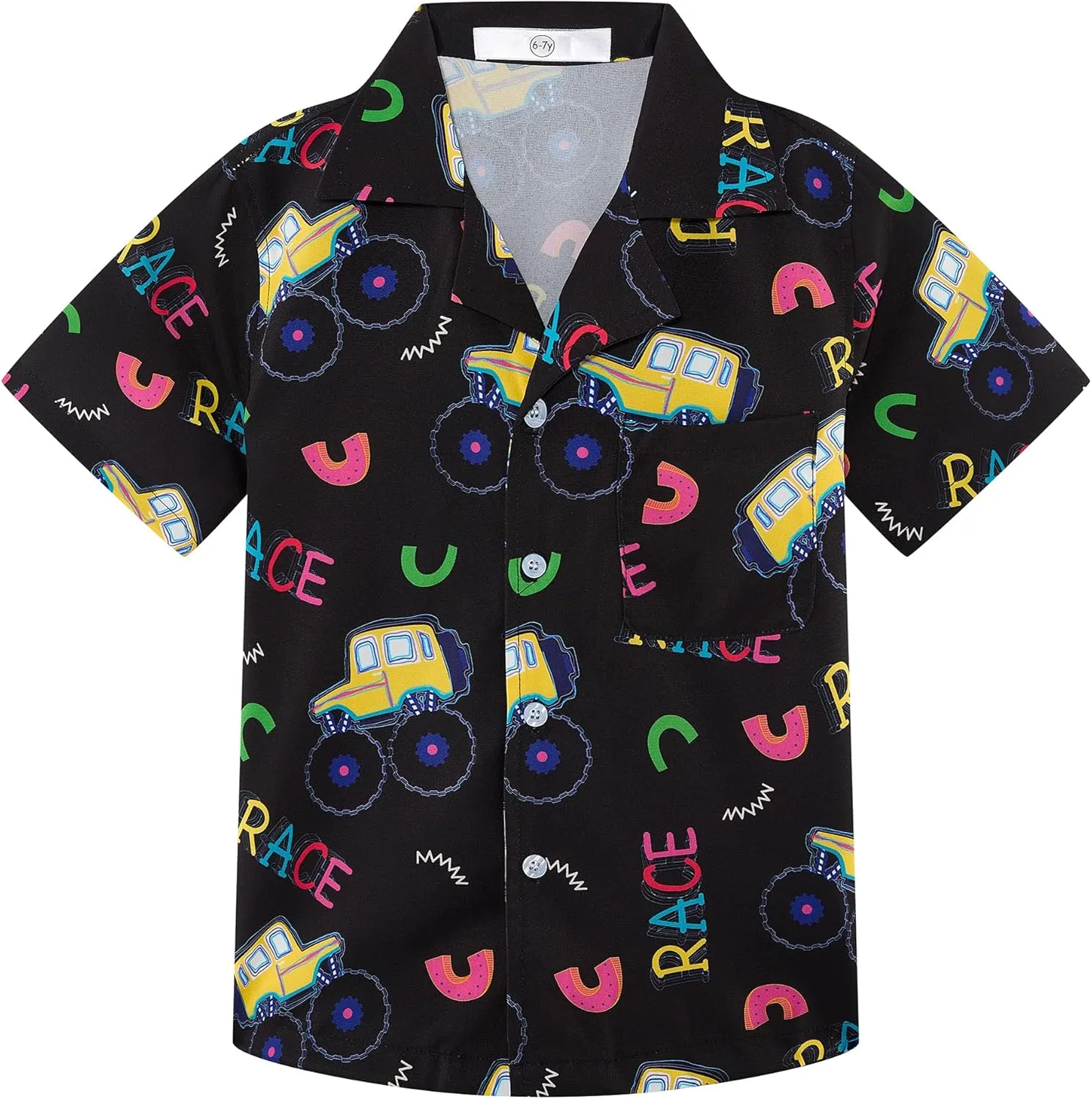 APTRO Boy's Hawaiian Shirt Tropical Beach Casual Summer Shirt with Pocket Short Sleeve 4-15 Years