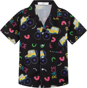 APTRO Boy's Hawaiian Shirt Tropical Beach Casual Summer Shirt with Pocket Short Sleeve 4-15 Years