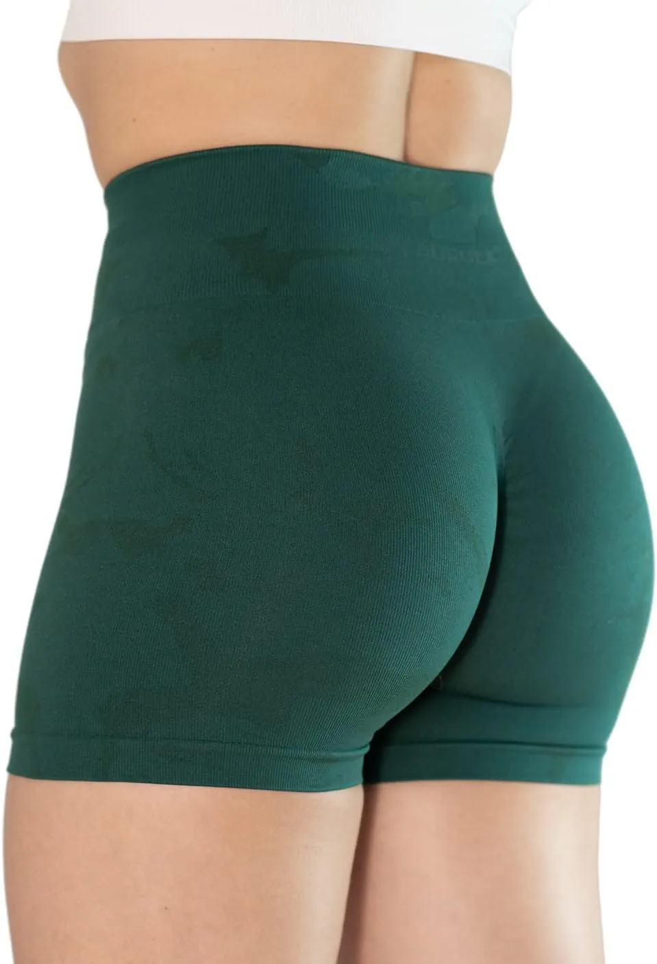 AUROLA CAMO Workout Shorts for Women Seamless Subtle Logo Scrunch Shorts