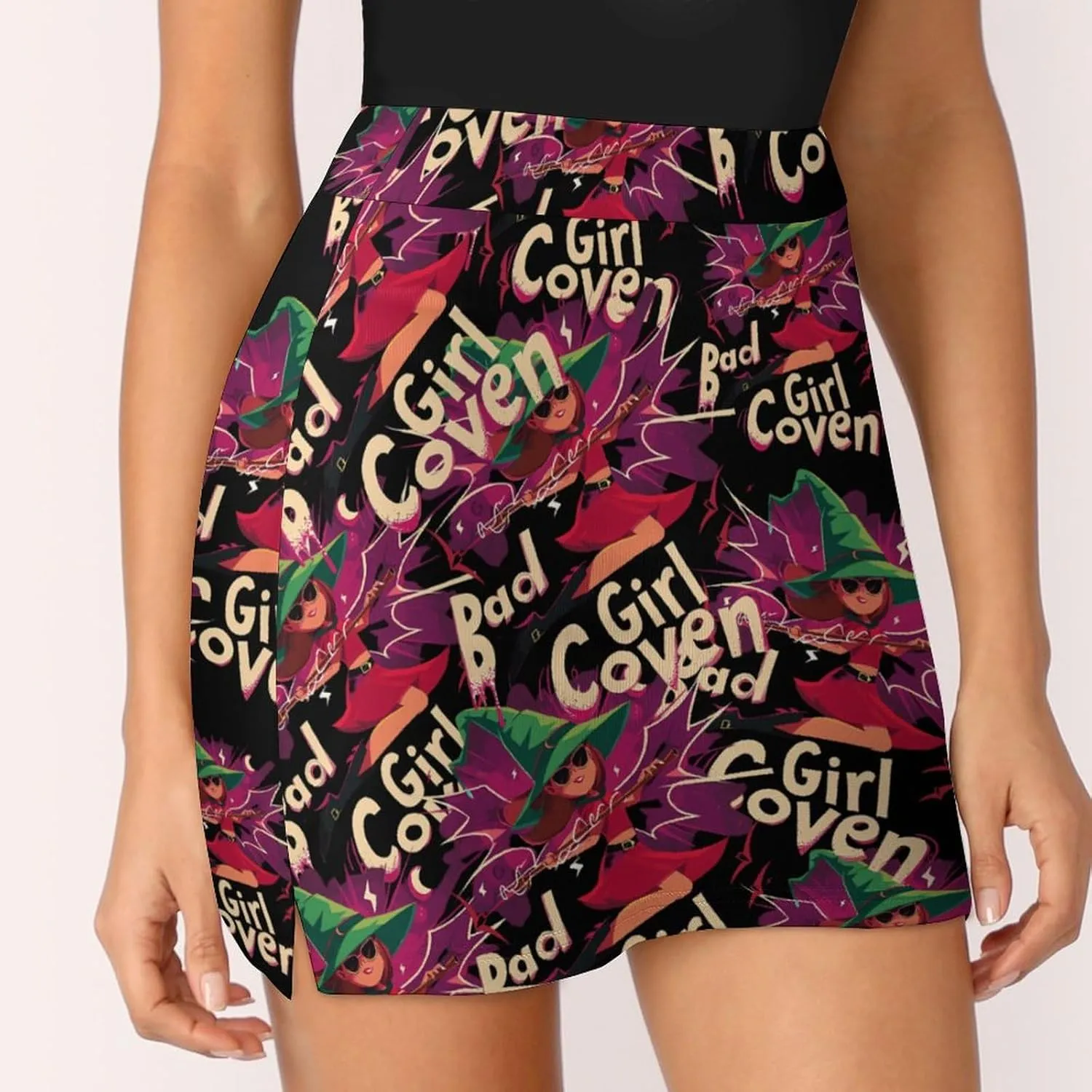 Bad Girl Women's Skort Athletic Skirt Golf Skorts A-line Skirts with Built-in Shorts Pockets