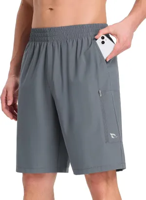 baleaf Men's Athletic Running Shorts 9" Quick Dry Workout Shorts Lightweight Sports Gym Shorts with Zipper Pockets