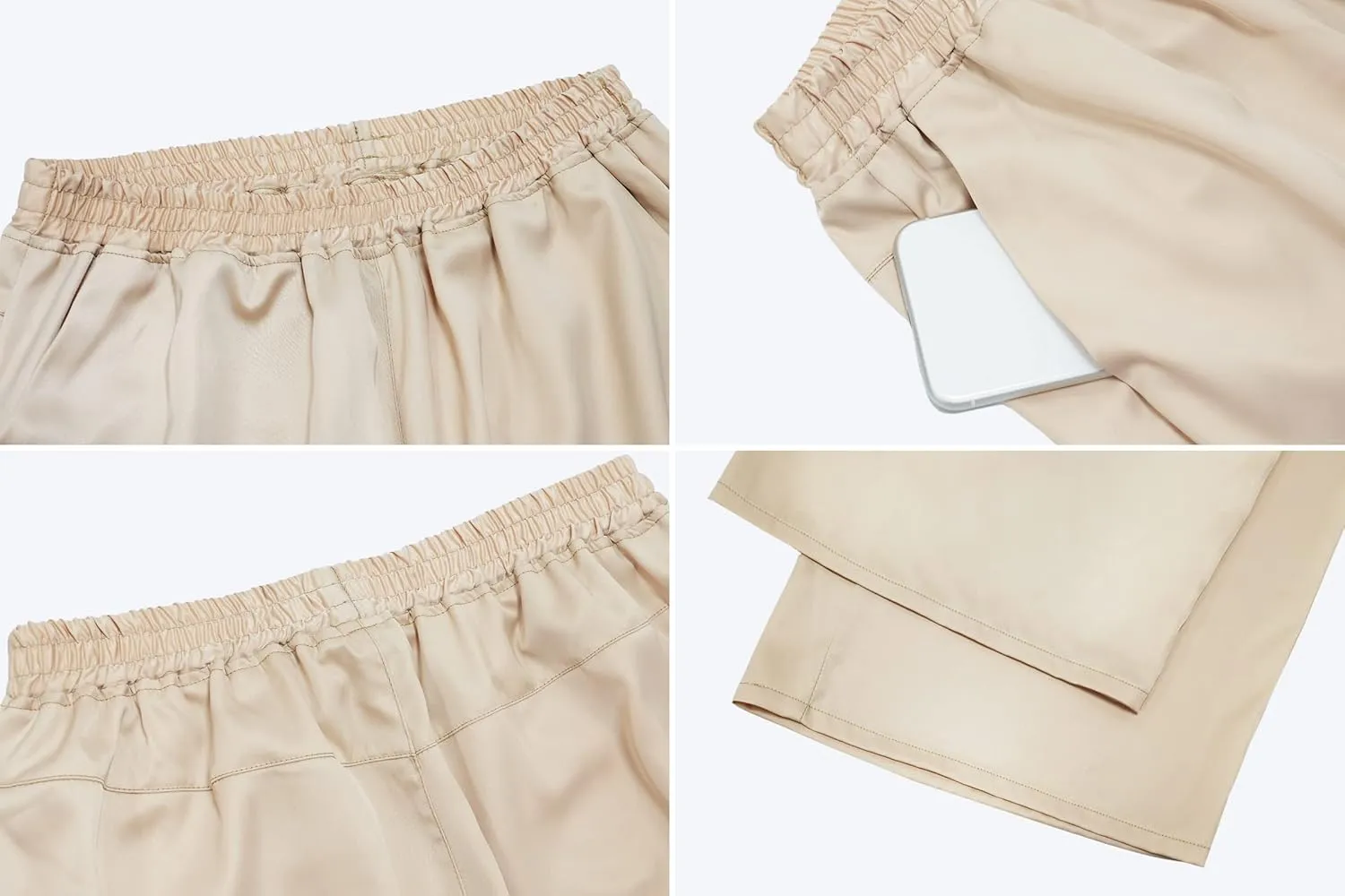 Betusline Women's Satin Silky Pants