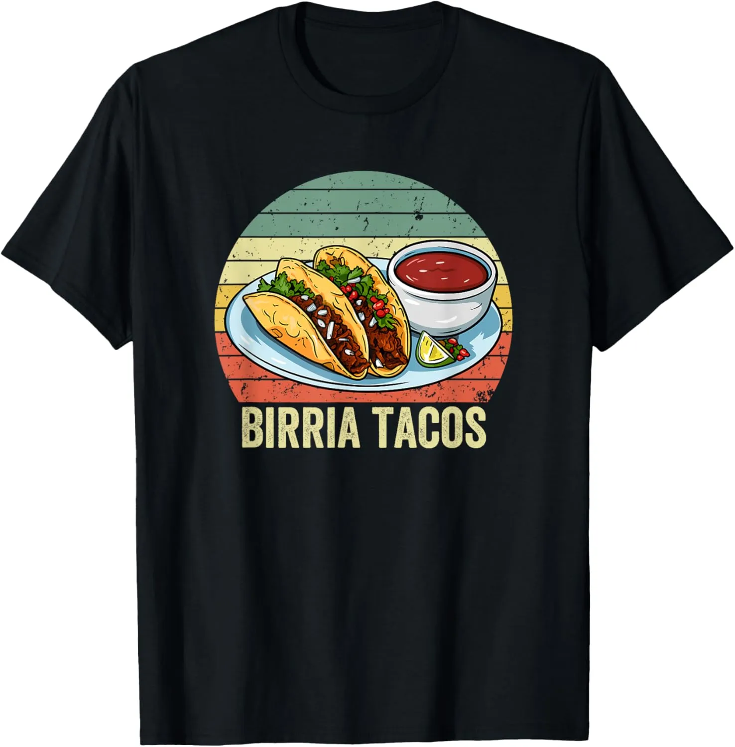 Birria Tacos with Vintage Sunset, Birria Tacos T-Shirt