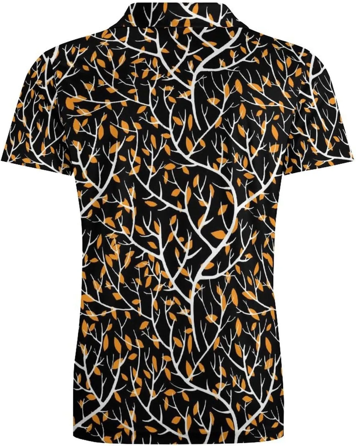 Blue Yellow Floral Rose Pattern Men's Short Sleeve Classic Fit Performance Moisture Wicking Polo (Available in Big & Tall)