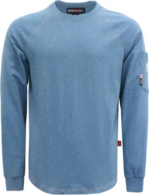 BOCOMAL FR Shirts Heather Series 6oz Flame Resistant T Shirt NFPA2112 CAT2 Fire Retardant Crew Work Shirt