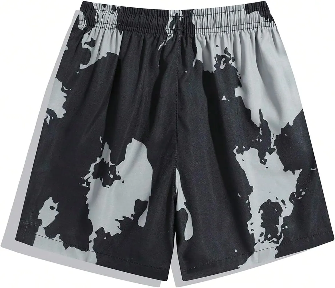 Boy's Y2k Striped Graphic Shorts Drippy Track Shorts Streetwear Athletic