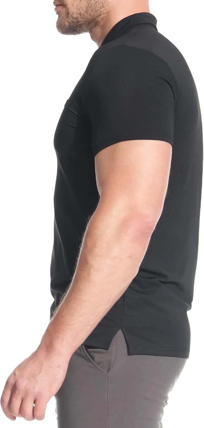 BROKIG Men's BREAME Athletic Polo Shirts,Quick Dry Casual Golf Shirt Short Sleeve Polo T Shirt for Men