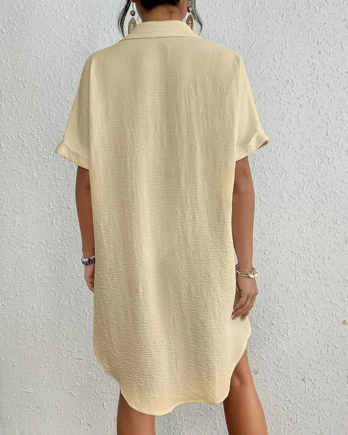 Bsubseach Women Swimsuit Coverup Shirt Dress Button Down Bathing Suit Cover Up Beachwear