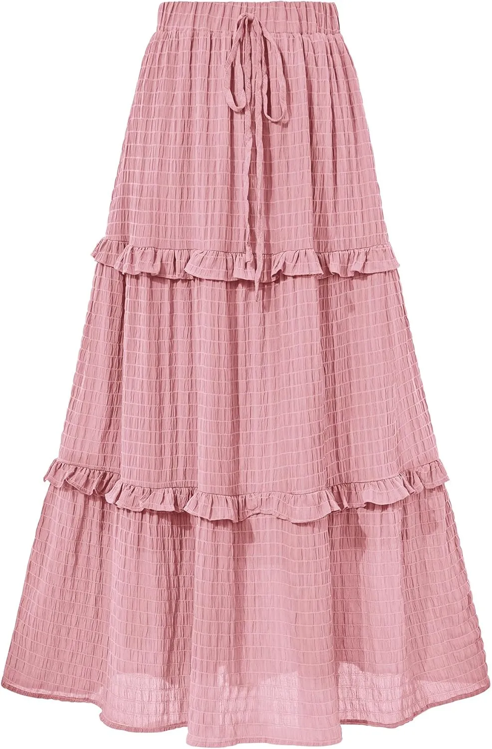 BTFBM Women's Long Summer Skirt 2025 Elegant High Waist Cocktail Party Wedding Guest Dress Flared A-Line Midi Skirts