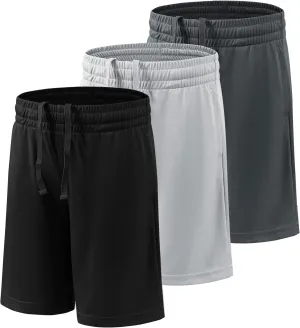 BVNSOZ Boy's Basketball Shorts Youth Boy's Active Athletic Performance Shorts with Pockets Moisture Wicking Shorts for Boys