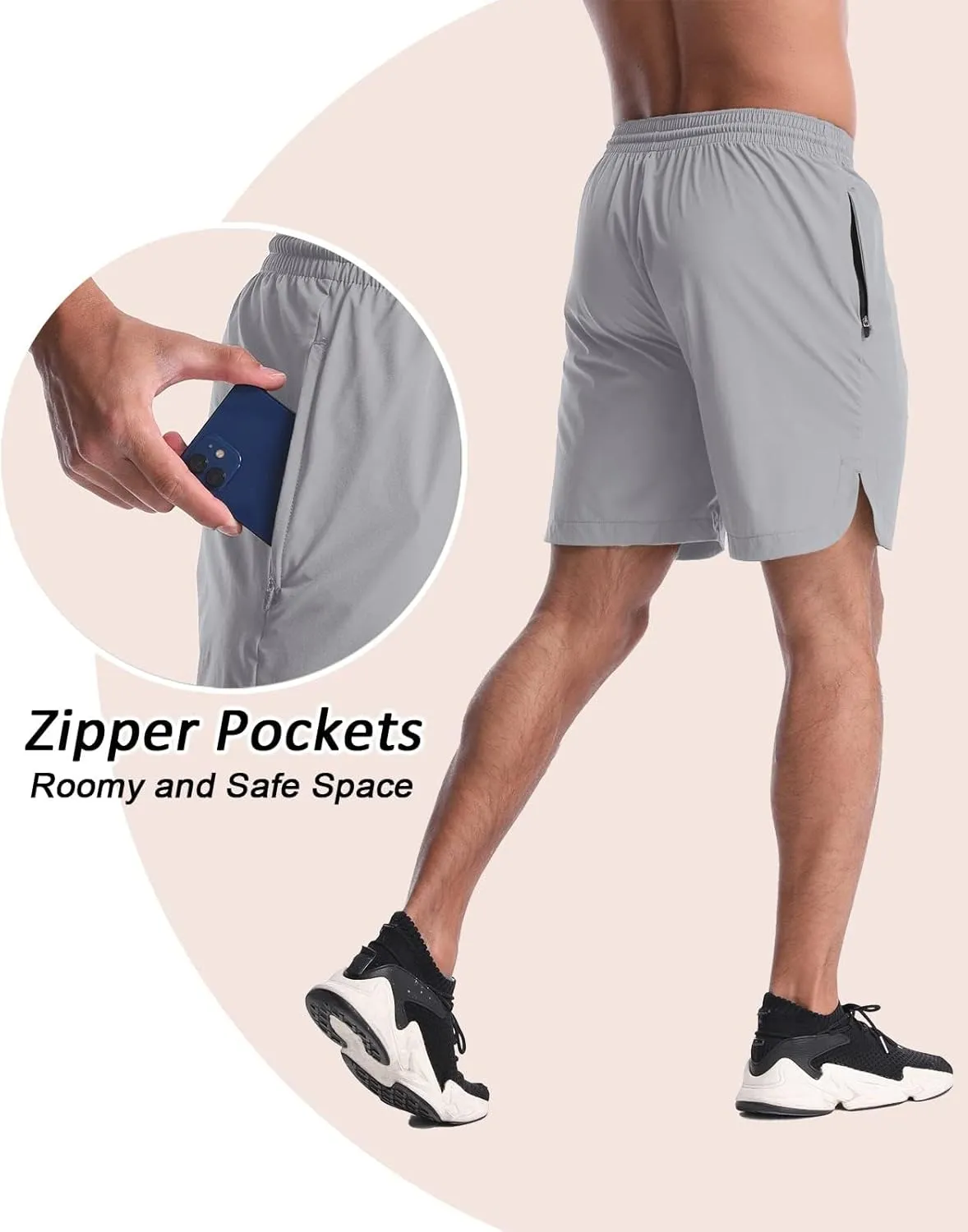 CANGHPGIN 2 Pack Men's Running Athletic Shorts 7'' Quick Dry Sports Gym Shorts with Pockets, Exercise Workout Shorts Men