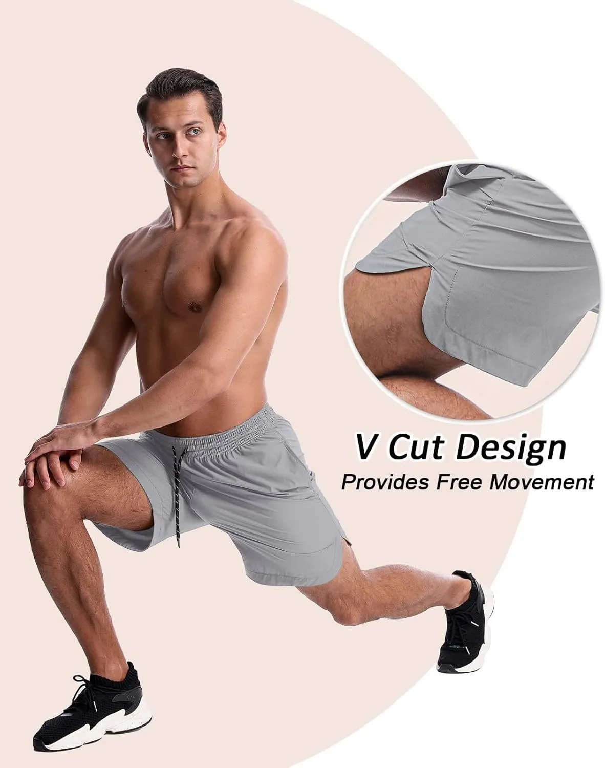 CANGHPGIN 2 Pack Men's Running Athletic Shorts 7'' Quick Dry Sports Gym Shorts with Pockets, Exercise Workout Shorts Men