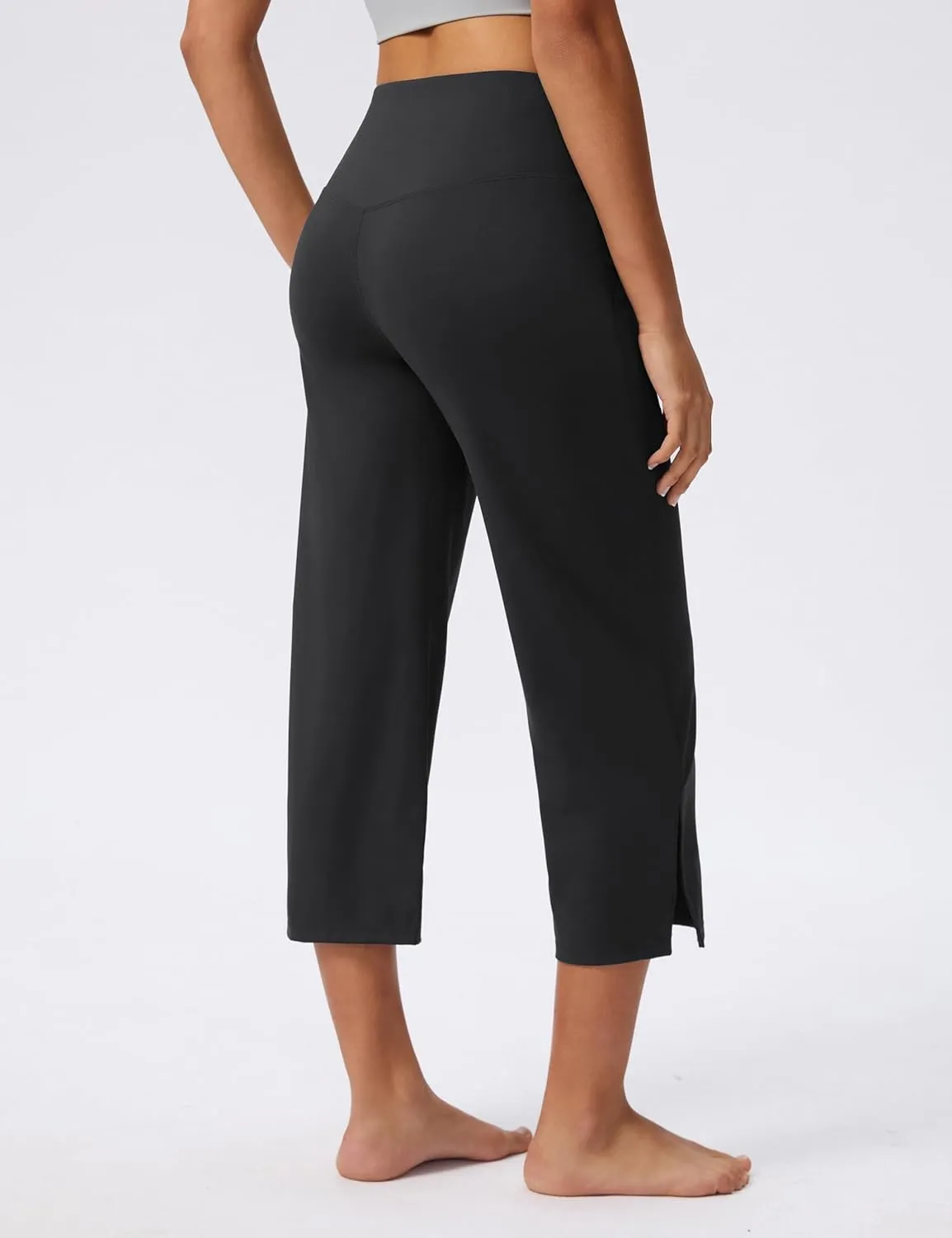 Capri Pants for Women Wide Leg Yoga Capris with Pockets Stretch High Waist Crop Pants Loose Travel