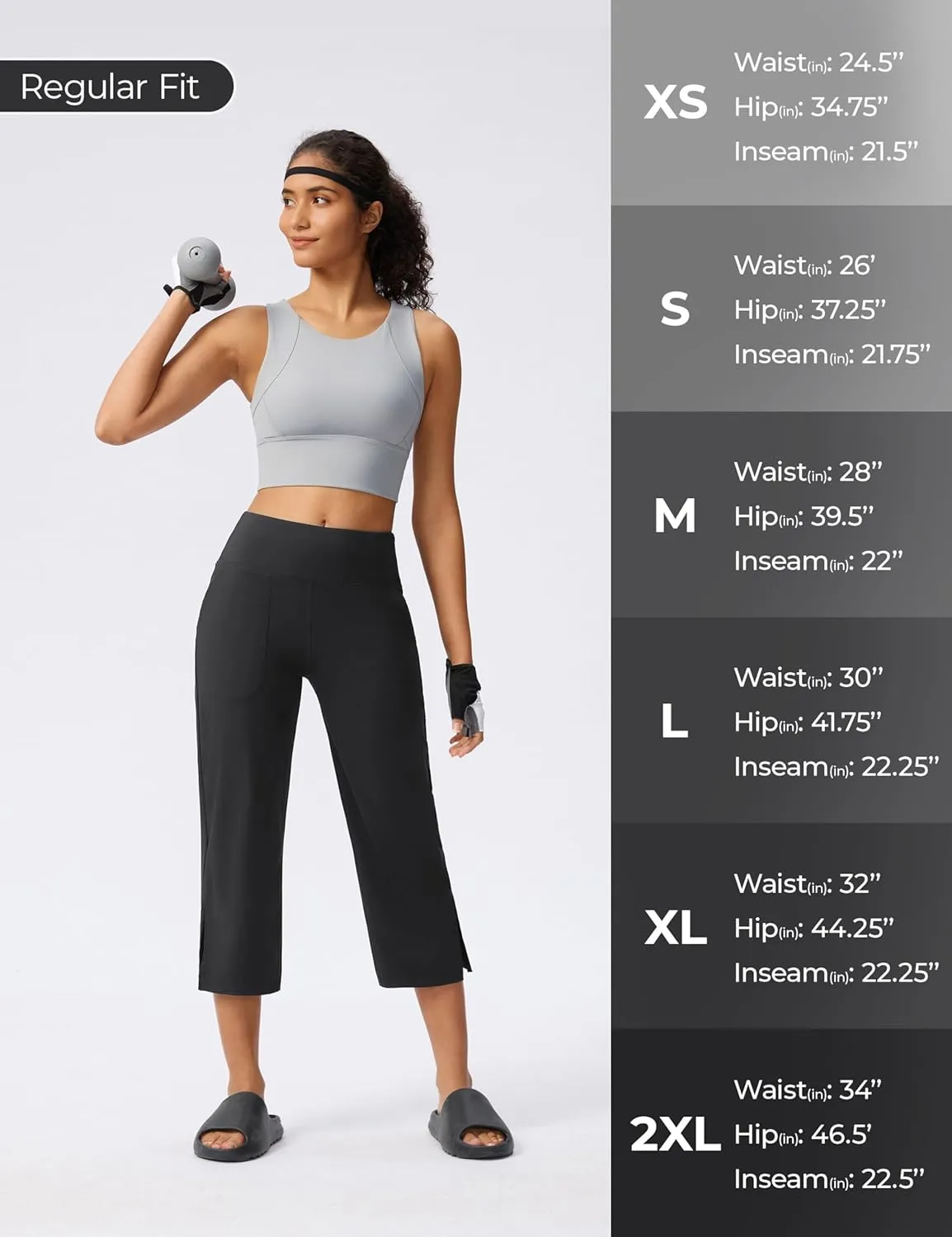 Capri Pants for Women Wide Leg Yoga Capris with Pockets Stretch High Waist Crop Pants Loose Travel