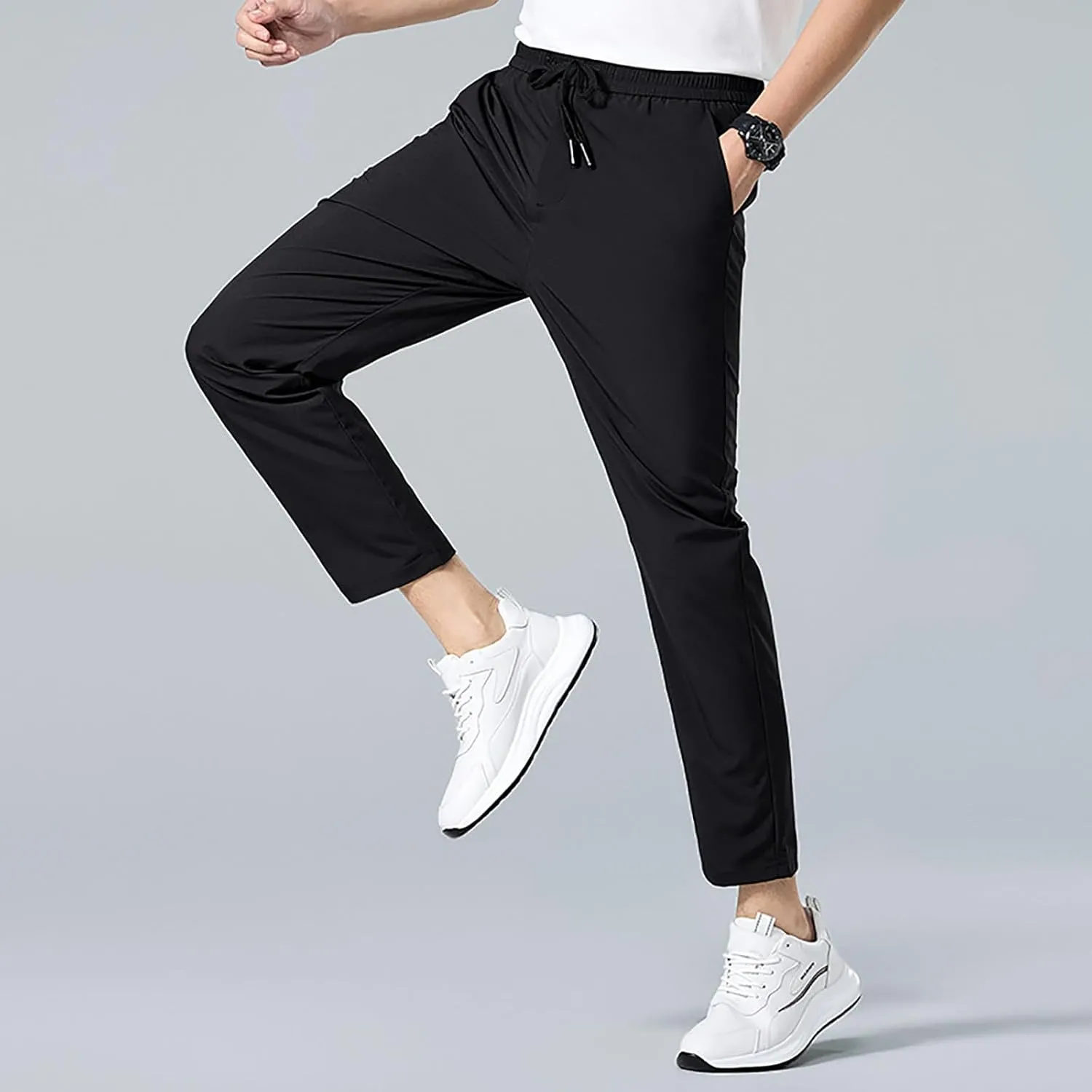 Cargo Work Pant Men's Elasticated Waist Casual Running Gym Training Sweatpant Loose Fit Joggers