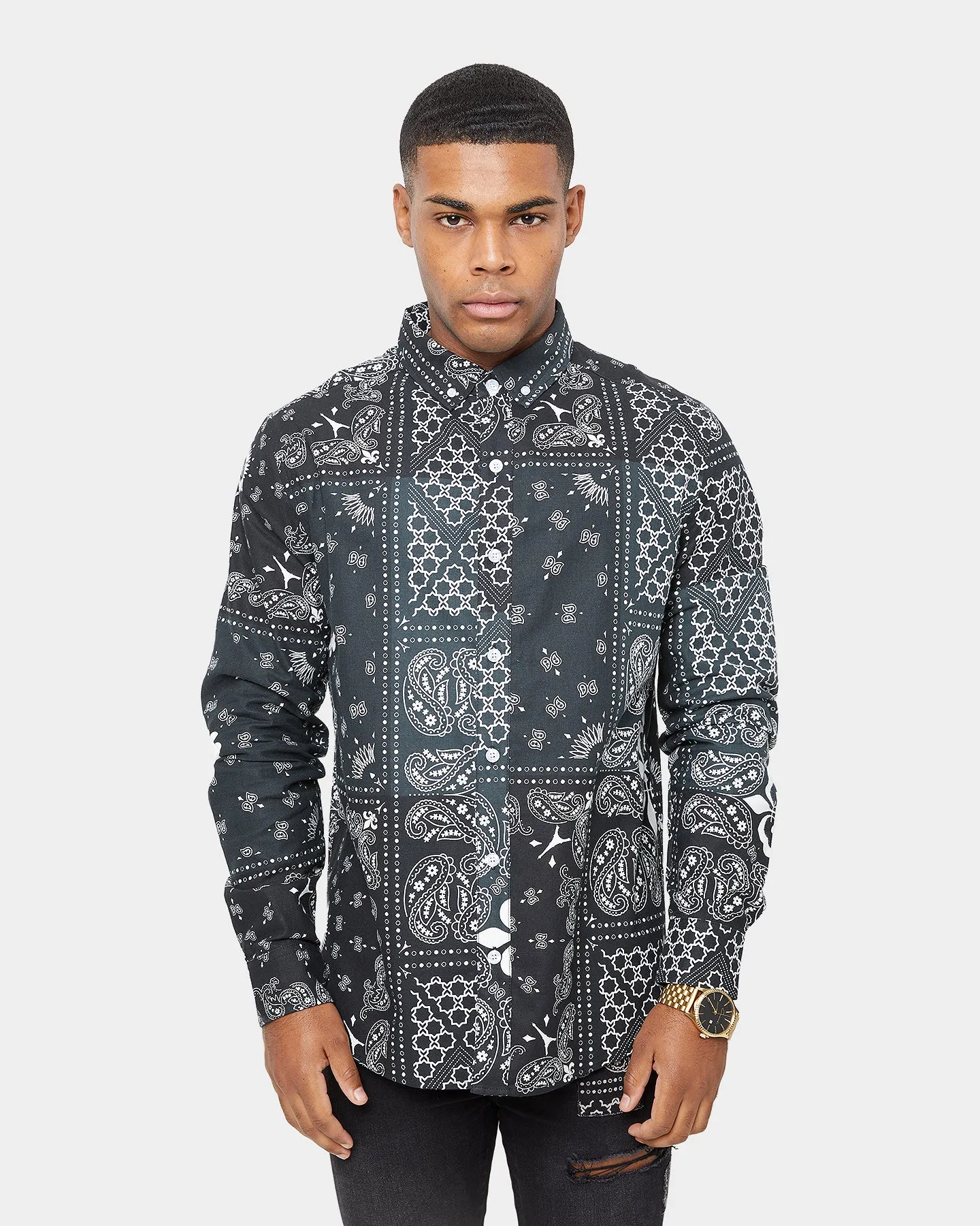 Carre Bandana Ultra Flannel Shirt Black/White