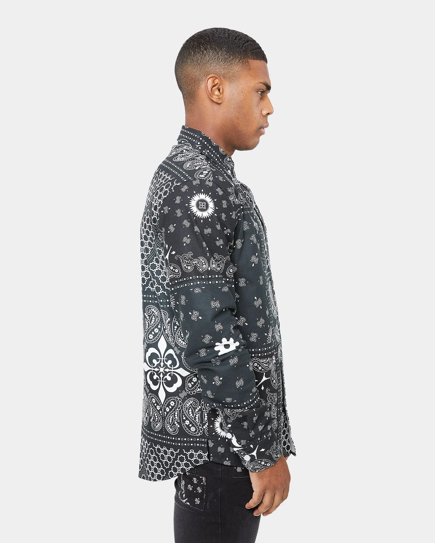 Carre Bandana Ultra Flannel Shirt Black/White