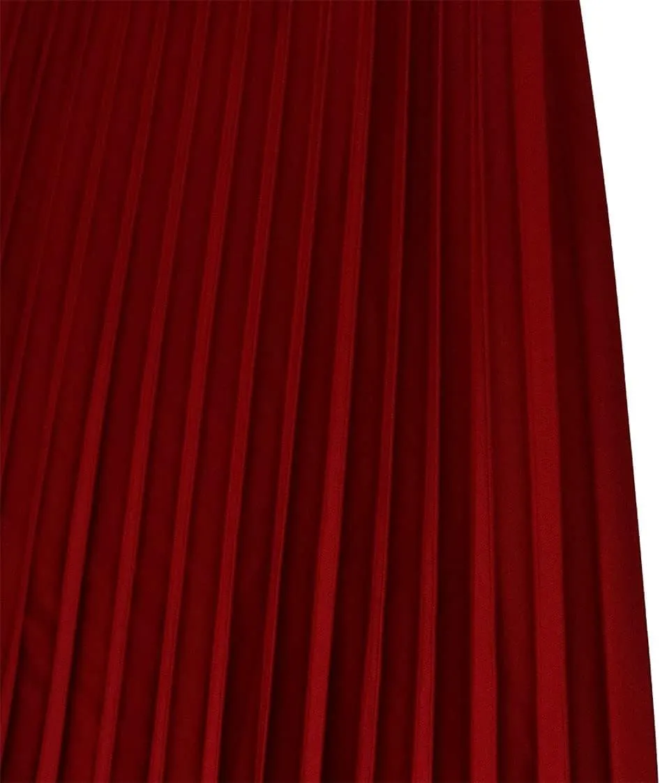 CHARTOU Women Elastic Waist Maxi Pleated Skirt Ruffle Long Skirt Club Party Flowy A Line Skirt with Belt