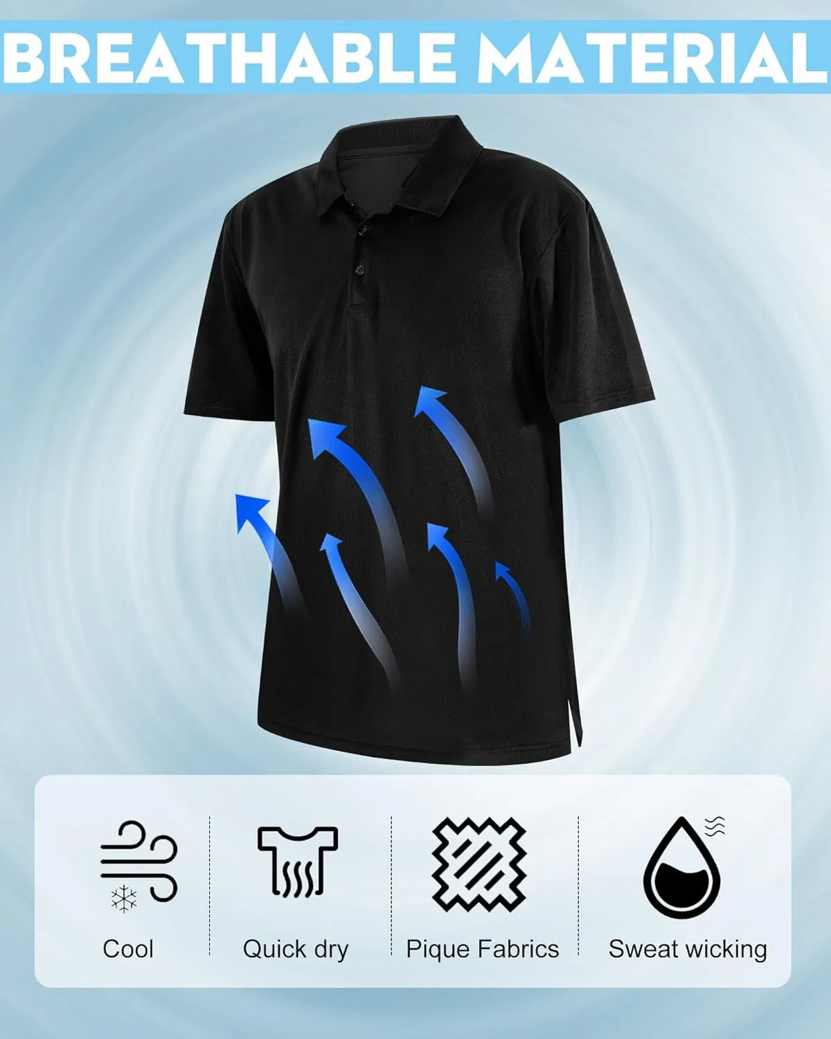 Chuarry 8 Pack Golf Shirt for Man Quick Dry Short Sleeve Casual Collared Athletic Perfomance T-Shirt