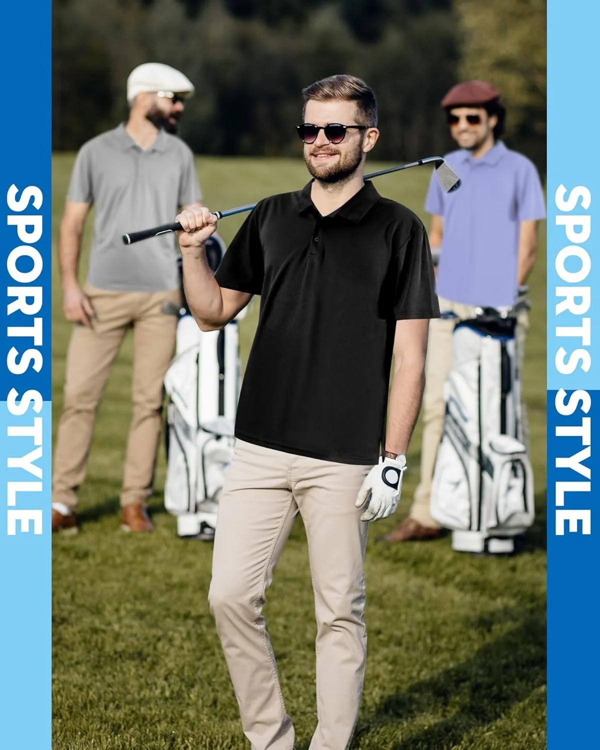 Chuarry 8 Pack Golf Shirt for Man Quick Dry Short Sleeve Casual Collared Athletic Perfomance T-Shirt