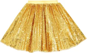 Cilucu Girls Skirt Sequin Pleated Skort Sparkle Mini Skirt for Girls Birthday Dance Music Concert Clothes