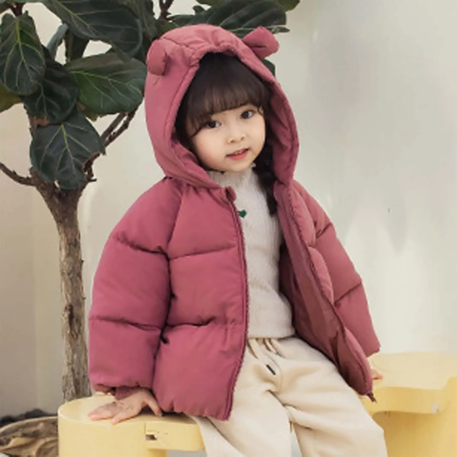 Coat for Boys Winter Boys Winter Warm Thick Solid Cotton Long Sleeve Padded Jacket Coat Clothes