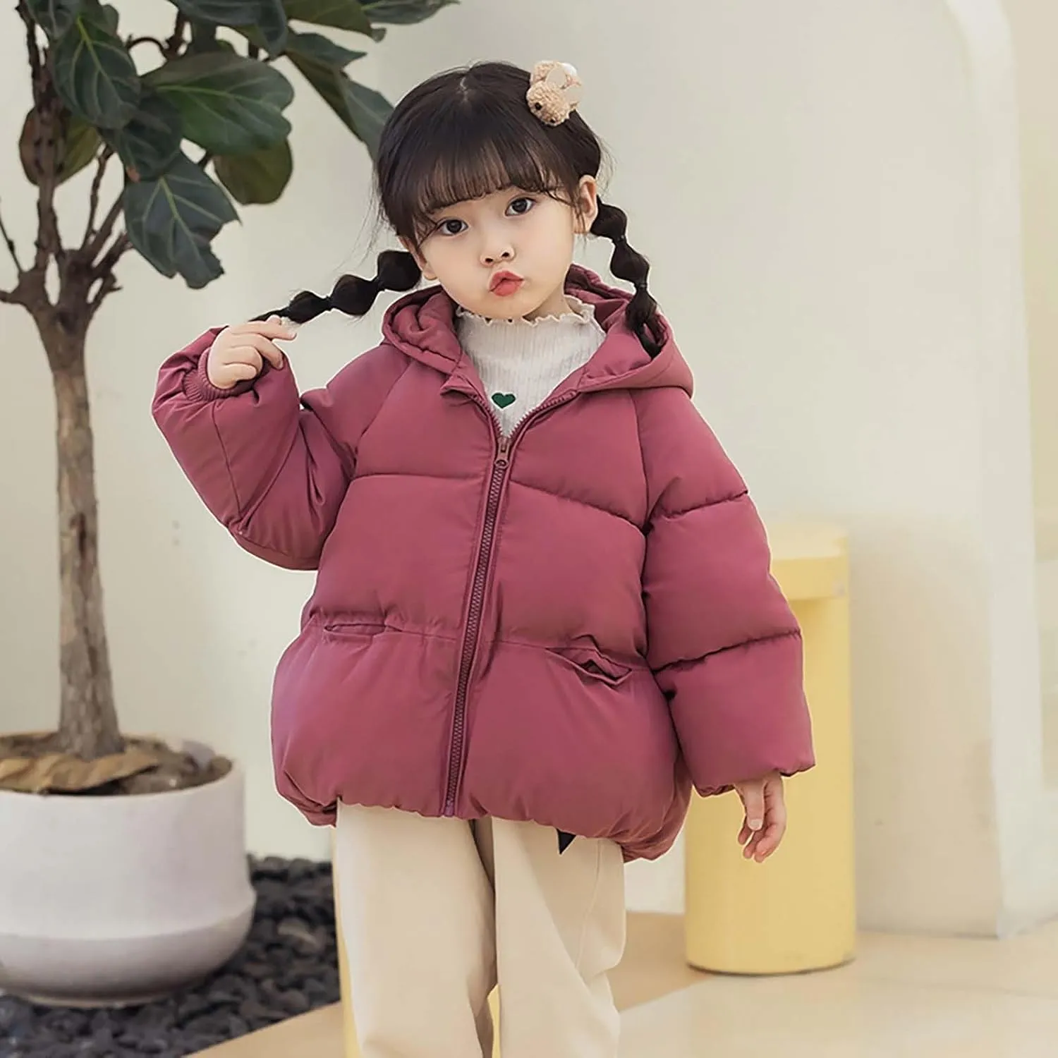 Coat for Boys Winter Boys Winter Warm Thick Solid Cotton Long Sleeve Padded Jacket Coat Clothes