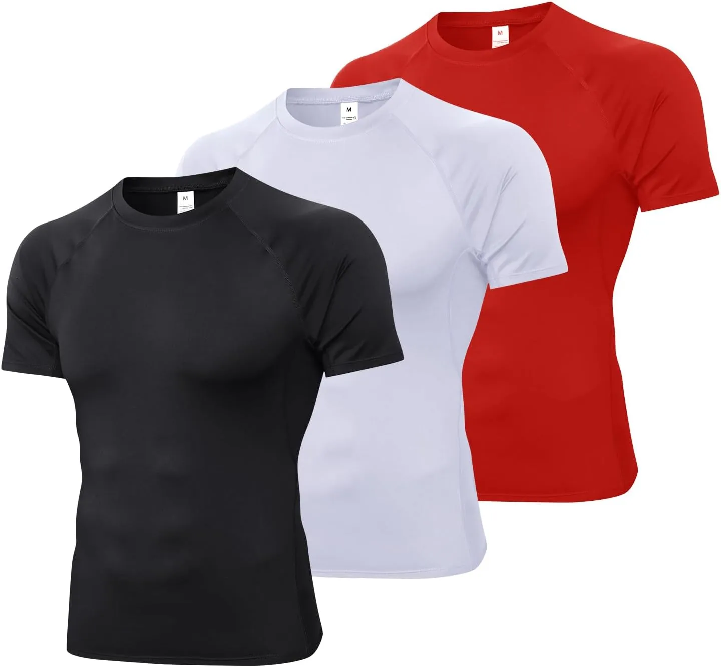 Compression Shirt Men Short Sleeve T-Shirt Cool Dry Top Baselayer Undershirts for Workout Gym Football Basketball