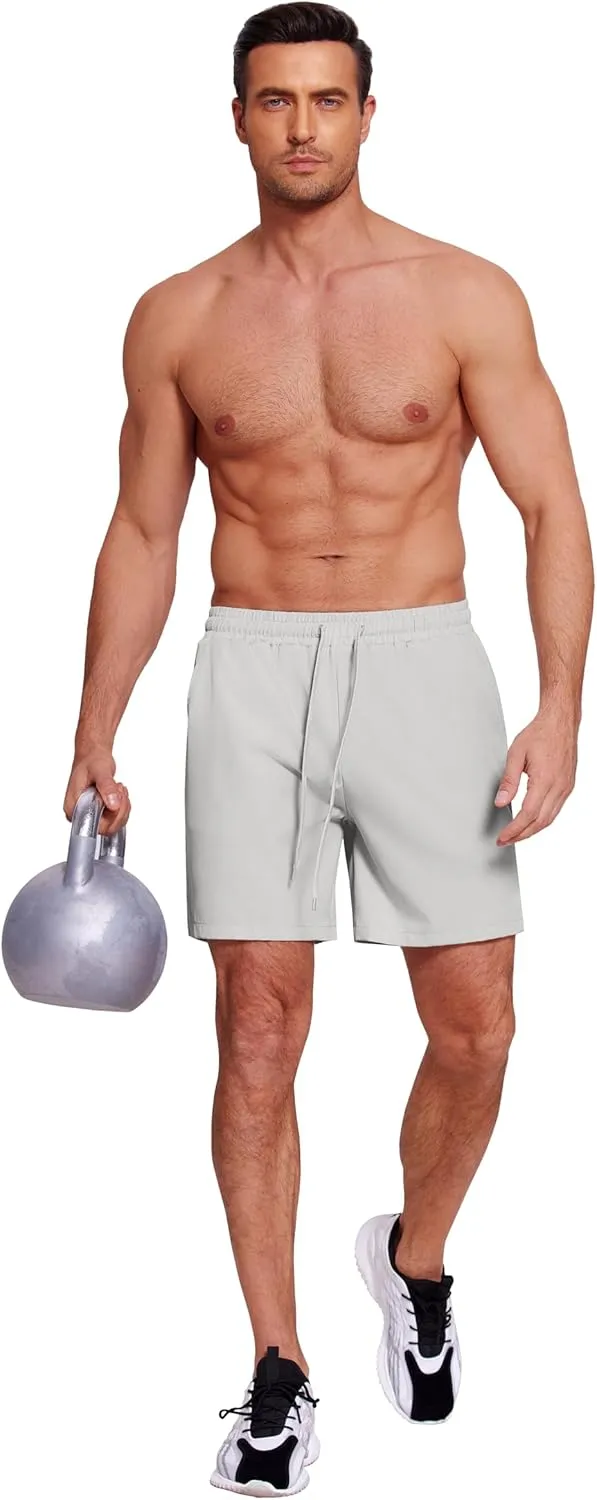 COOFANDY Men's 2 in 1 Running Shorts 2 Pack Athletic Shorts Quick Dry Gym Training Workout Shorts with Pockets