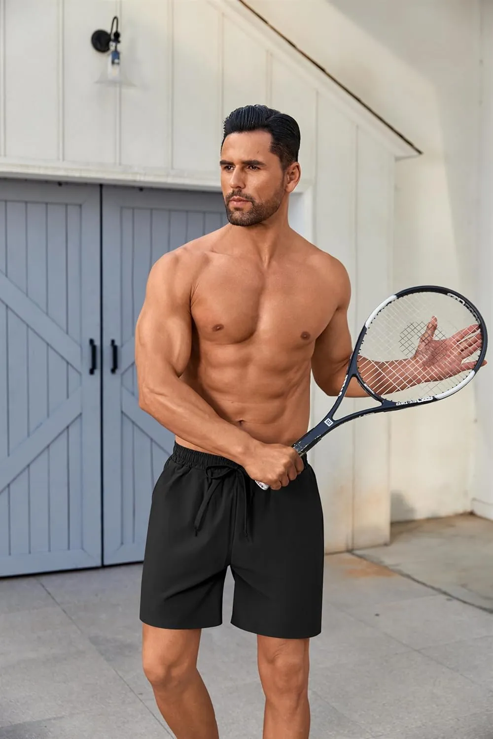 COOFANDY Men's 2 in 1 Running Shorts 2 Pack Athletic Shorts Quick Dry Gym Training Workout Shorts with Pockets