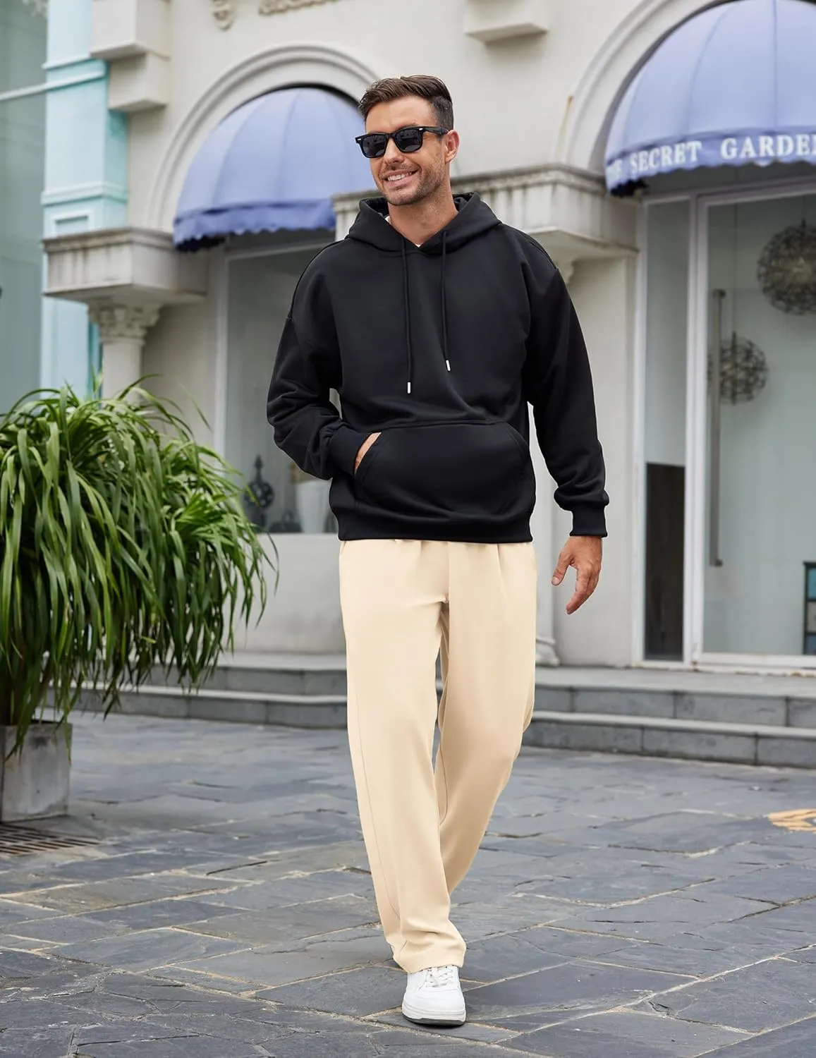 COOFANDY Mens Casual Sweatpants Open Bottom Lounge Pants Lightweight Baggy Workout Yoga Track Pants