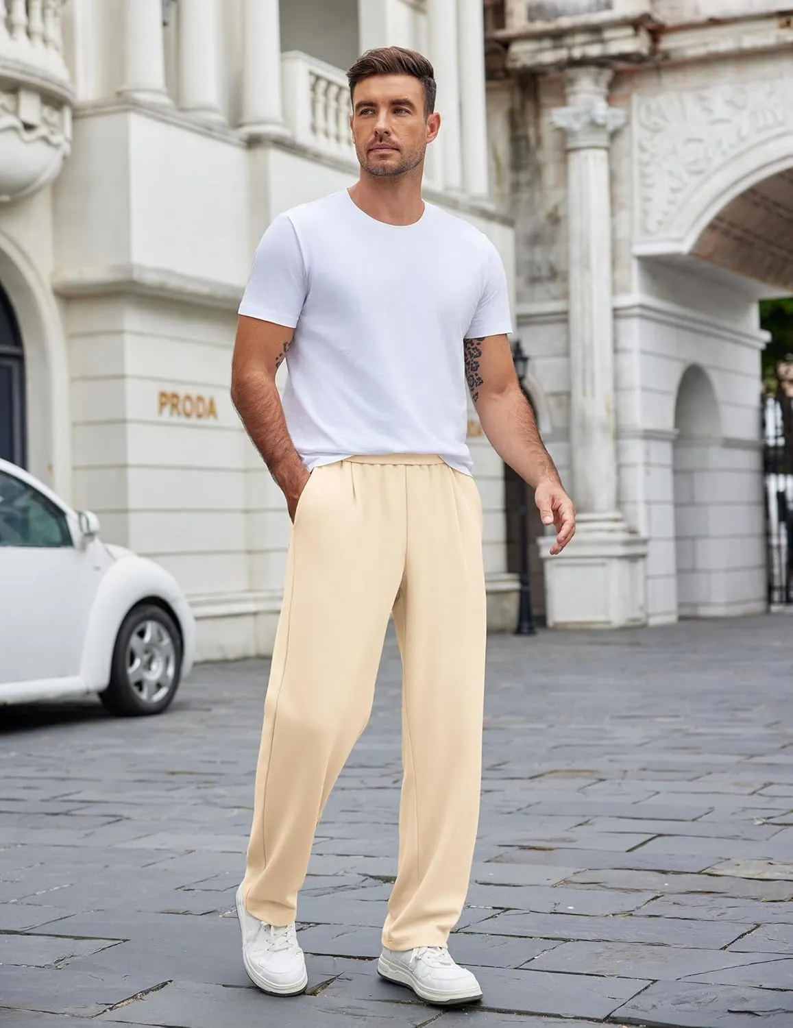 COOFANDY Mens Casual Sweatpants Open Bottom Lounge Pants Lightweight Baggy Workout Yoga Track Pants