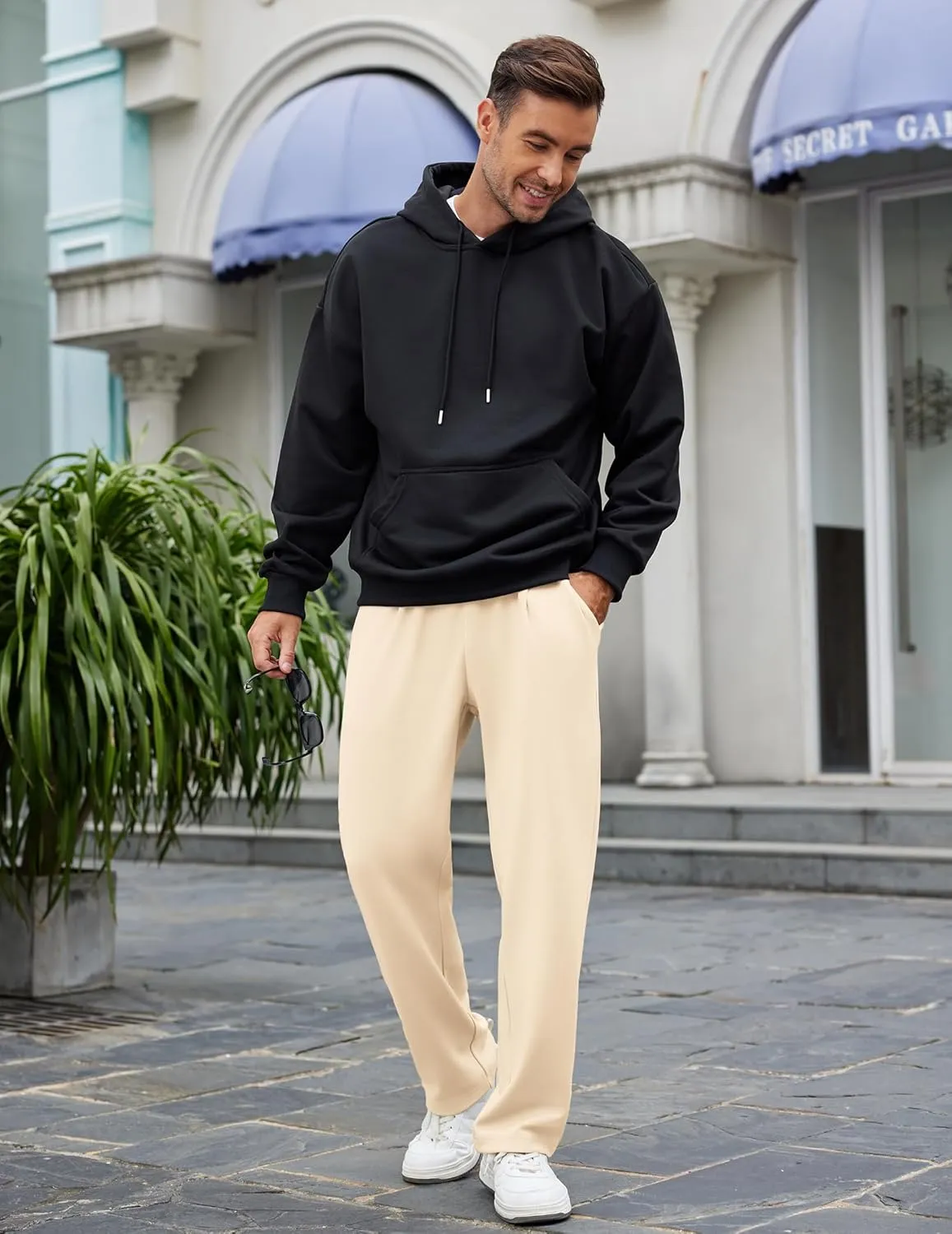 COOFANDY Mens Casual Sweatpants Open Bottom Lounge Pants Lightweight Baggy Workout Yoga Track Pants