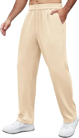 COOFANDY Mens Casual Sweatpants Open Bottom Lounge Pants Lightweight Baggy Workout Yoga Track Pants