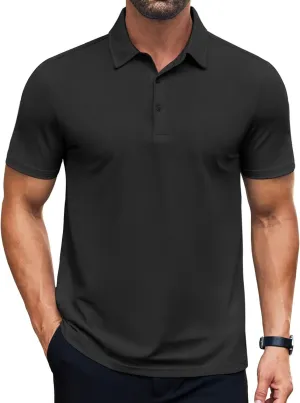 COOFANDY Men's Polo Shirts Short Sleeve Slim Fit Casual Solid Basic Golf Shirt Collared T-Shirt