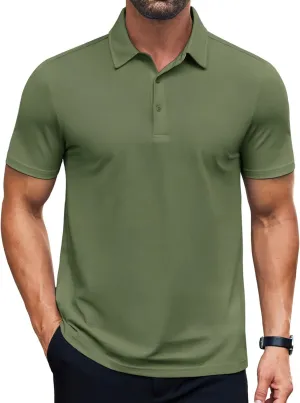 COOFANDY Men's Polo Shirts Short Sleeve Slim Fit Casual Solid Basic Golf Shirt Collared T-Shirt