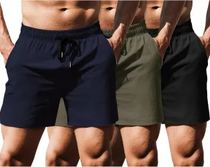 COOFANDY Men's Running Athletic Shorts 5 Inch 2 Pack Gym Workout Shorts Fitted Exercise Hiking Shorts with Zipper Pocket