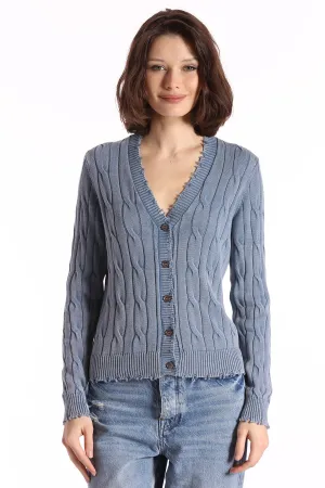 Cotton Cable Black Cardigan