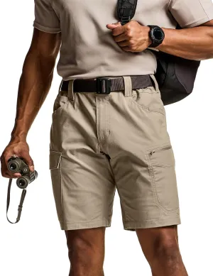 CQR Men's Flex Casual Cargo Shorts, Lightweight Water Resistant Golf Shorts, Stretch Tactical Work Shorts with Multi-Pocket