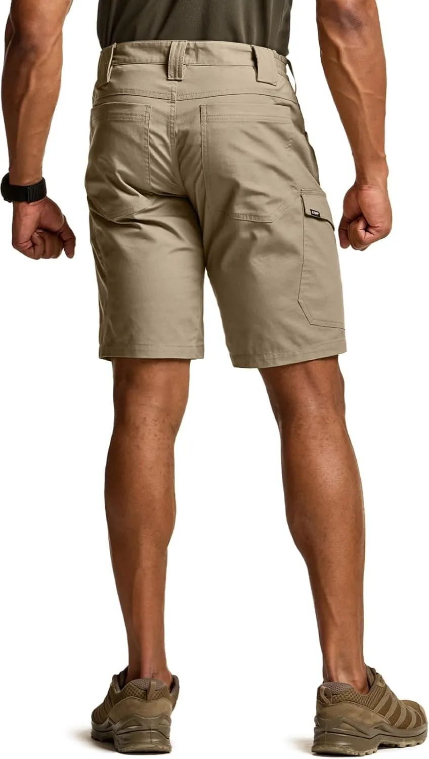 CQR Men's Flex Casual Cargo Shorts, Lightweight Water Resistant Golf Shorts, Stretch Tactical Work Shorts with Multi-Pocket