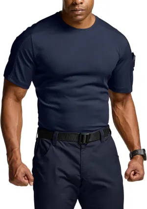 CQR Men's Short Sleeve Military Tactical T-Shirt, Athletic Gym Training Army Shirts, Outdoor Hiking Workout Shirt