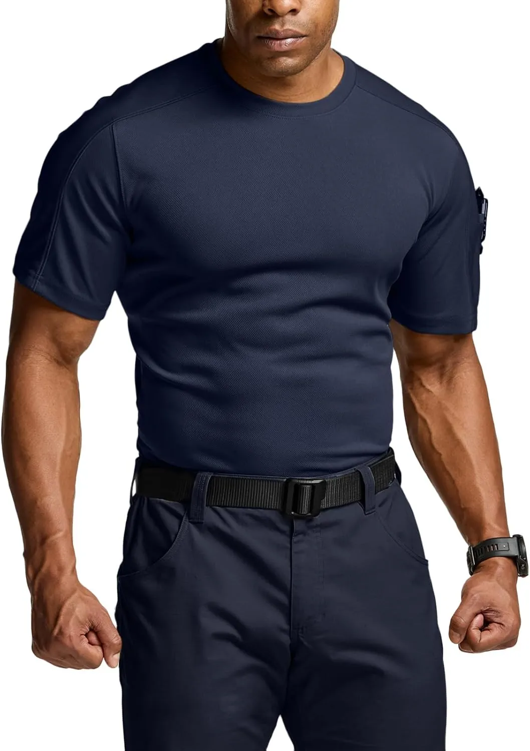 CQR Men's Short Sleeve Military Tactical T-Shirt, Athletic Gym Training Army Shirts, Outdoor Hiking Workout Shirt