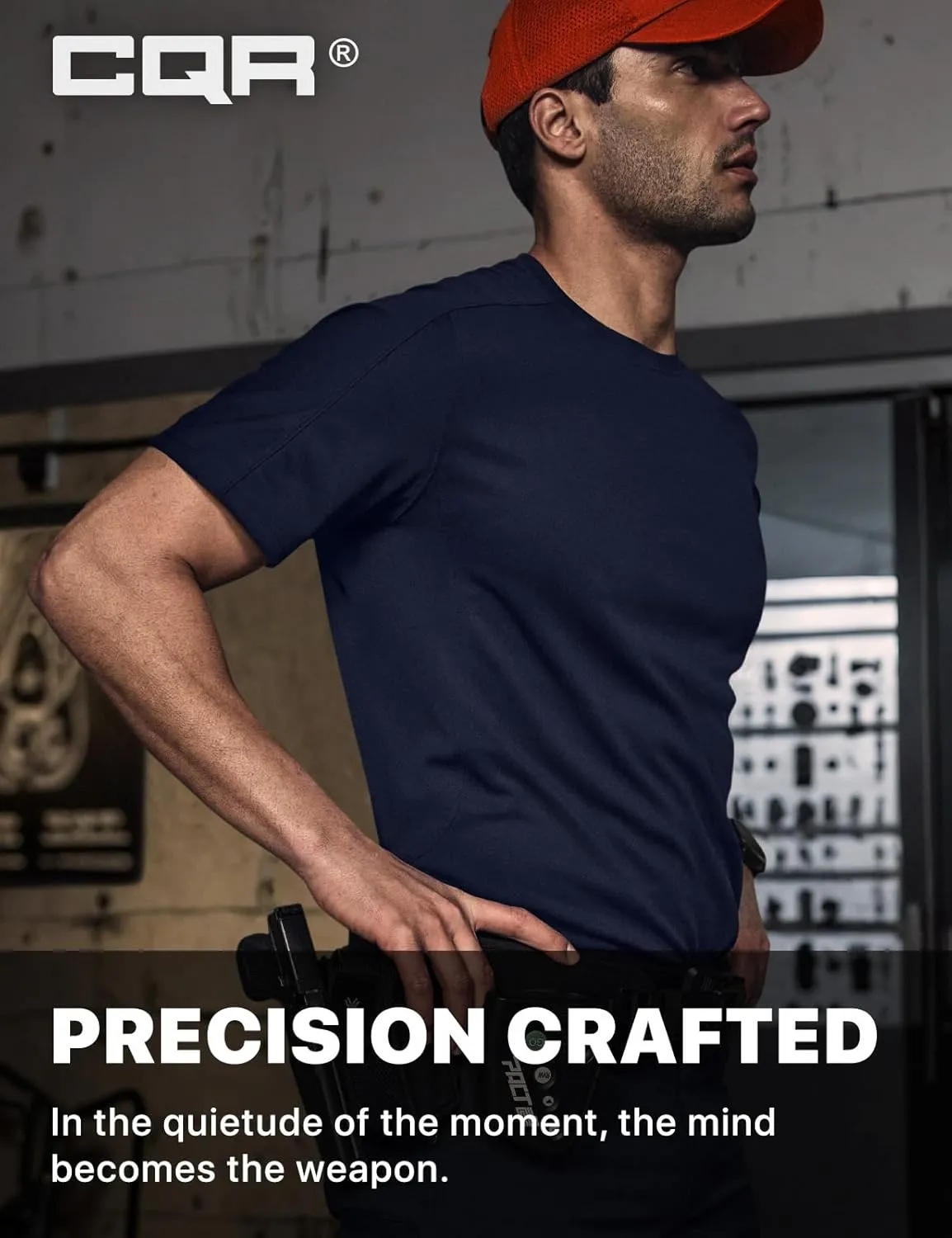 CQR Men's Short Sleeve Military Tactical T-Shirt, Athletic Gym Training Army Shirts, Outdoor Hiking Workout Shirt