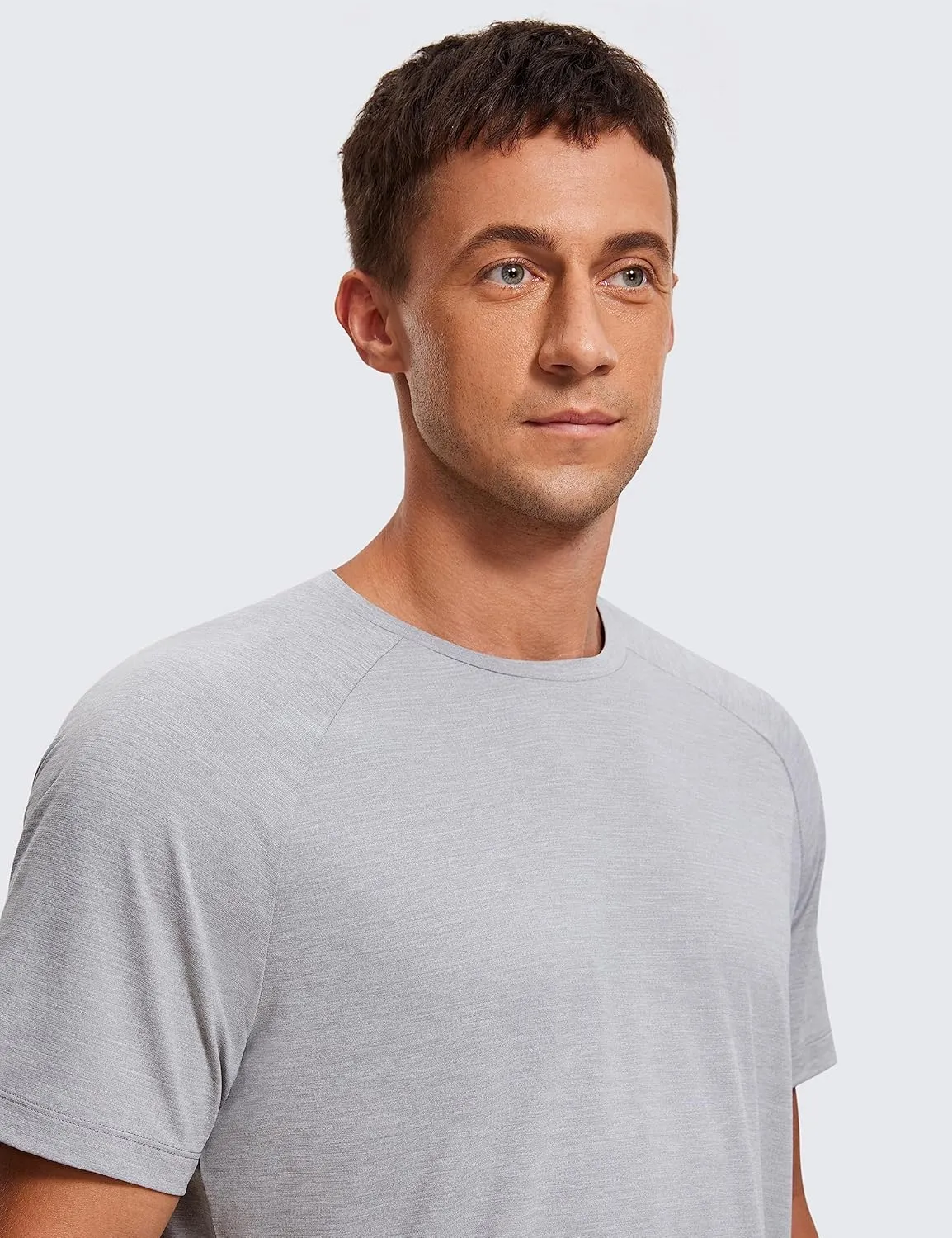 CRZ YOGA Lightweight Short Sleeve T-Shirt for Men Quick Dry Workout Running Athletic Tee Shirt Tops