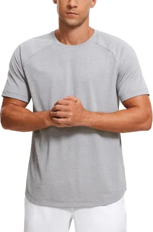 CRZ YOGA Lightweight Short Sleeve T-Shirt for Men Quick Dry Workout Running Athletic Tee Shirt Tops