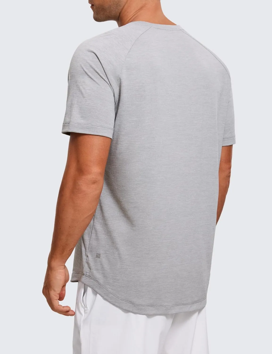 CRZ YOGA Lightweight Short Sleeve T-Shirt for Men Quick Dry Workout Running Athletic Tee Shirt Tops